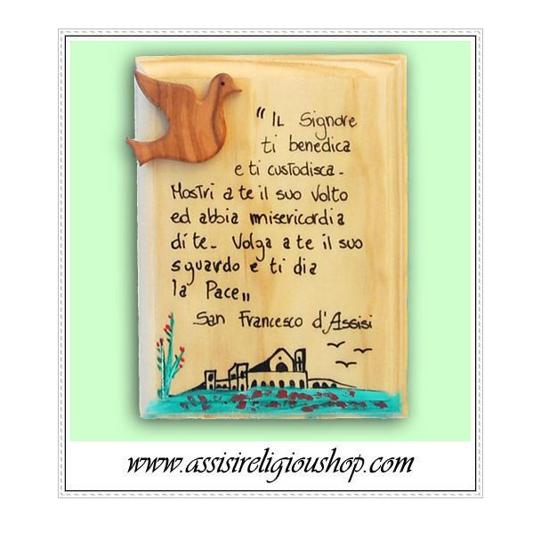 Quadretto legno "Benedizione Frate Leone"