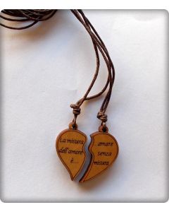 Pendentif double "La mesure de l'amour est d'aimer sans mesure"