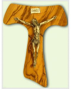 Olive wood crucifix